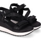 Sandalias cuña Chika 10 roco 07 negras con correas ajustables - Querol online