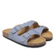 Sandalias planas Querol tejanas con dos hebillas ajustables y suela de corcho - Querol online