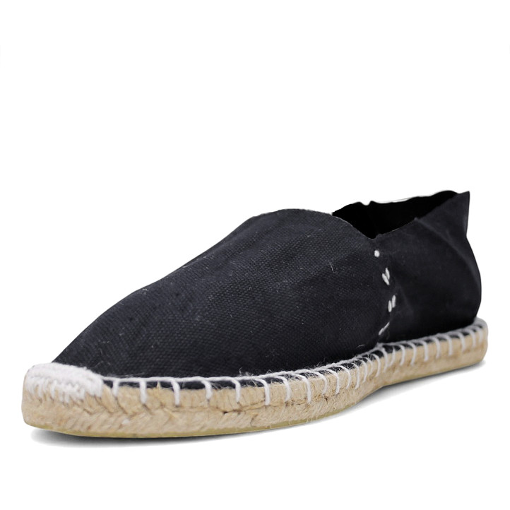 Alpargatas SELQUIR negras con suela de esparto y estilo clásico para hombre - Querol online