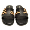 Sandalias planas Mustang ines negras con estampado de cebra