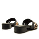 Sandalias planas Mustang ines negras con estampado de cebra - Querol online
