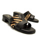 Sandalias planas Mustang ines negras con estampado de cebra - Querol online