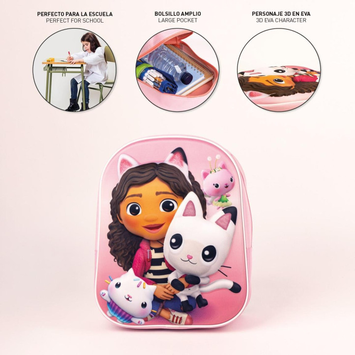 Mochilas Cerda rosa 3d gabby's dollhouse - Querol online