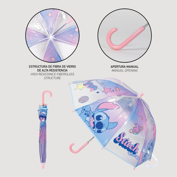 Paraigües Cerda rosa i blau poe bombolla stitch - Querol online