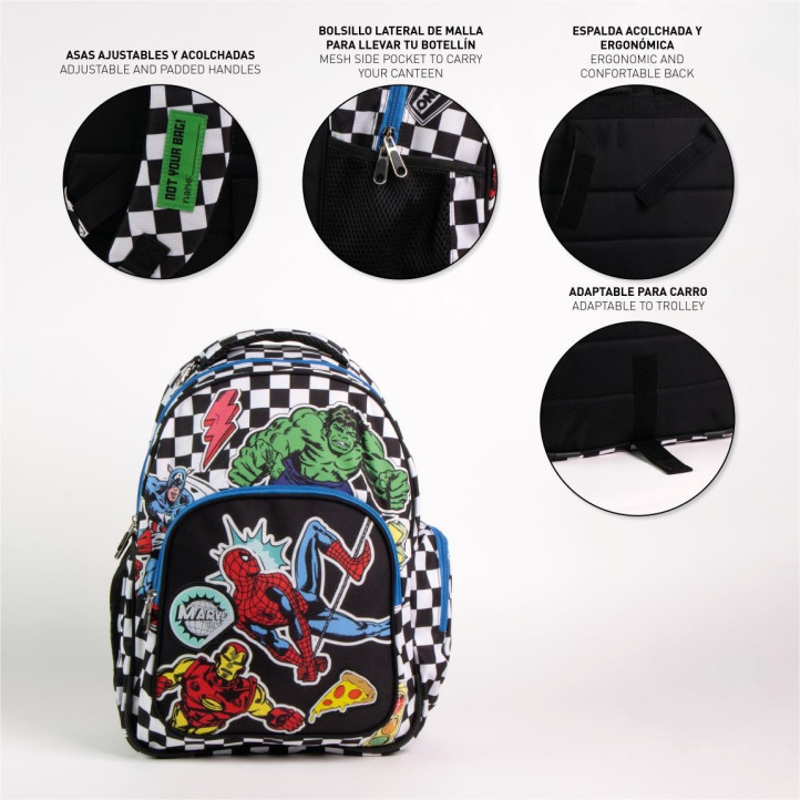Mochilas Cerda negra mediana 42cm avengers - Querol online