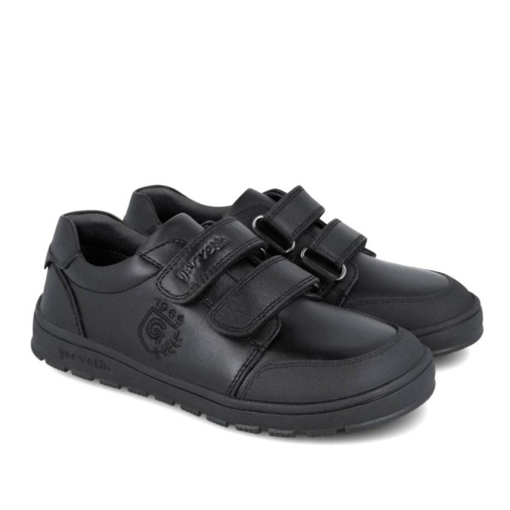 Zapatos colegiales Garvalin 251505 negros con doble velcro respetuosos - Querol online