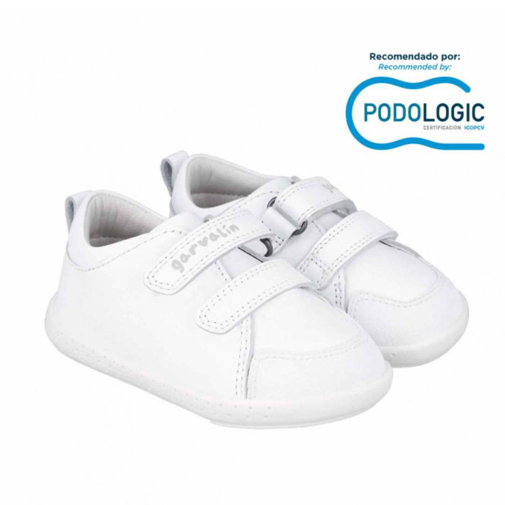 Zapatillas deporte Garvalin 241300 blancas con doble velcro respetuosas - Querol online