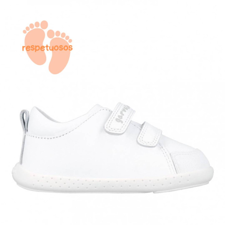Zapatillas deporte Garvalin 241300 blancas con doble velcro respetuosas - Querol online