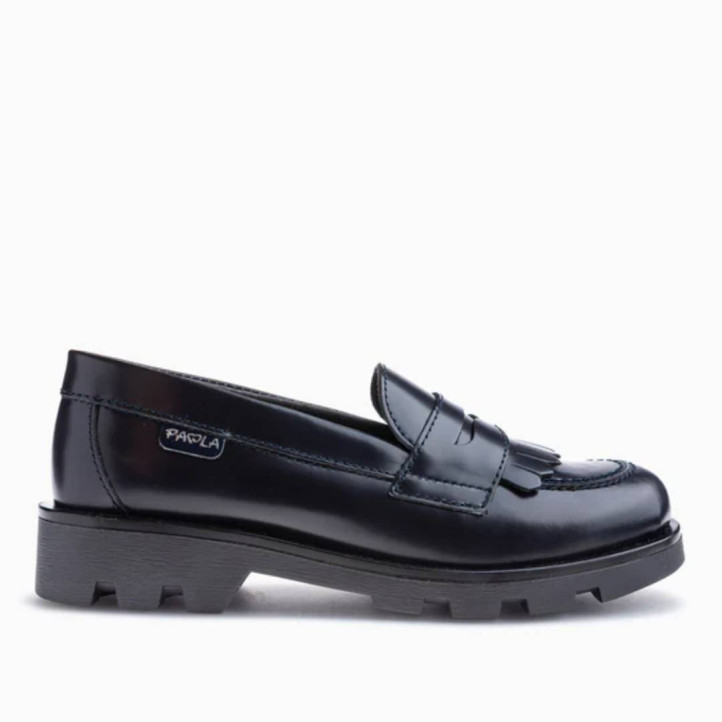 Zapatos colegiales Pablosky campus 854121 negros estilo mocasín - Querol online