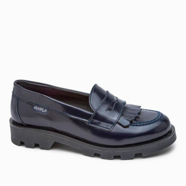 Zapatos colegiales Pablosky campus 854121 negros estilo mocasín - Querol online