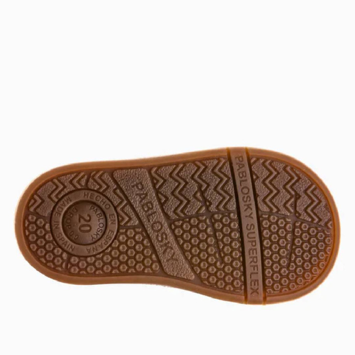 Zapatillas deporte Pablosky sax 062301 blancas con detalles negros y suela caramelo respetuosas - Querol online
