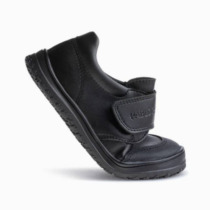 Zapatos colegiales Pablosky sonic 355515 negros con cierre ancho de velcro respetuosos - Querol online