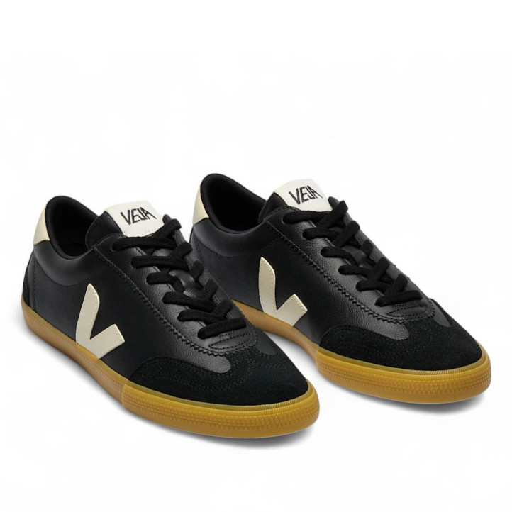 Zapatillas urban VEJA volley leather black pierre mujer - Querol online