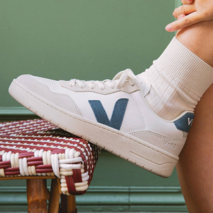 Zapatillas urban VEJA v-90 leather white california mujer - Querol online