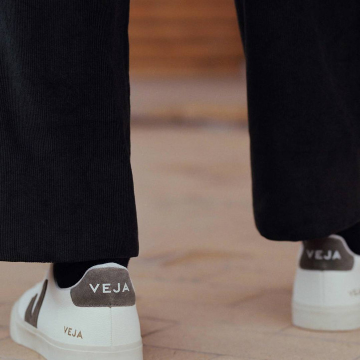 Zapatillas urban VEJA campo leather white kaki mujer - Querol online