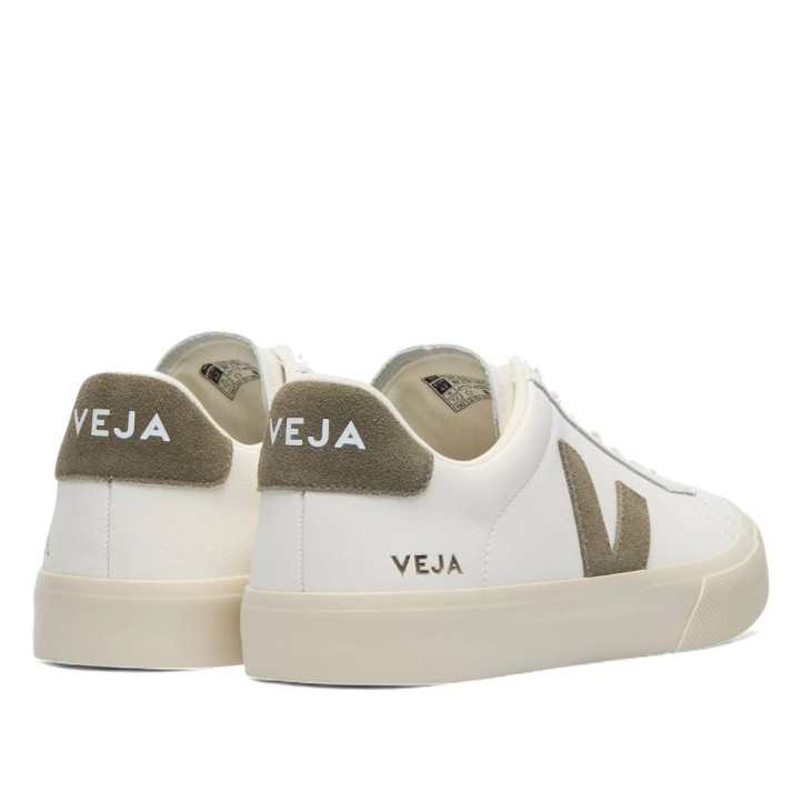 Zapatillas urban VEJA campo leather white kaki mujer - Querol online