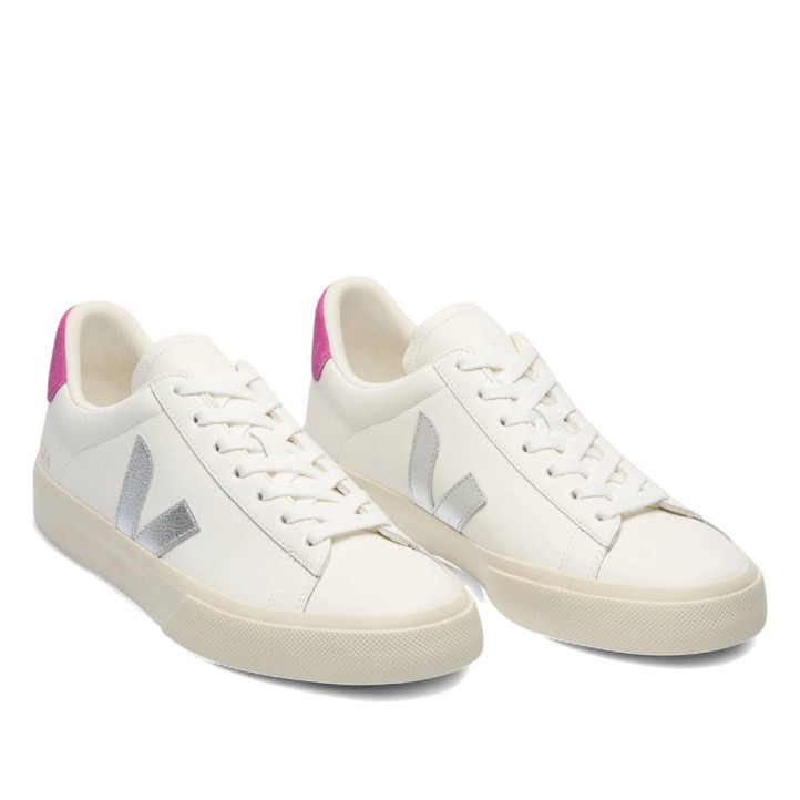 Zapatillas urban VEJA campo leather white silver ultraviolet mujer - Querol online