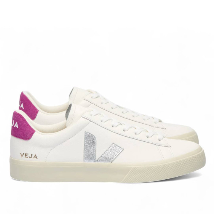Zapatillas urban VEJA campo leather white silver ultraviolet mujer - Querol online
