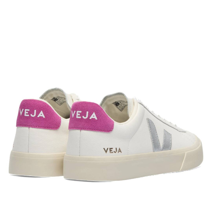 Sabatilles urban VEJA campo leather white silver ultraviolet dona - Querol online
