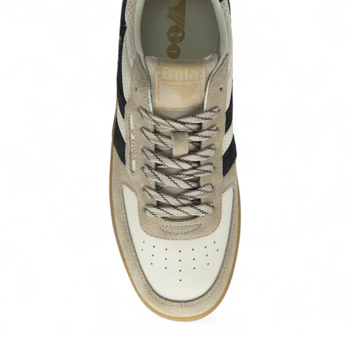 Sabatilles esportives Gola hawk off white amb bone, black i gum per a home - Querol online