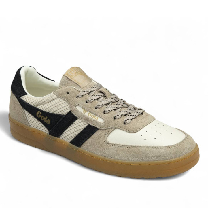 Sabatilles esportives Gola hawk off white amb bone, black i gum per a home - Querol online