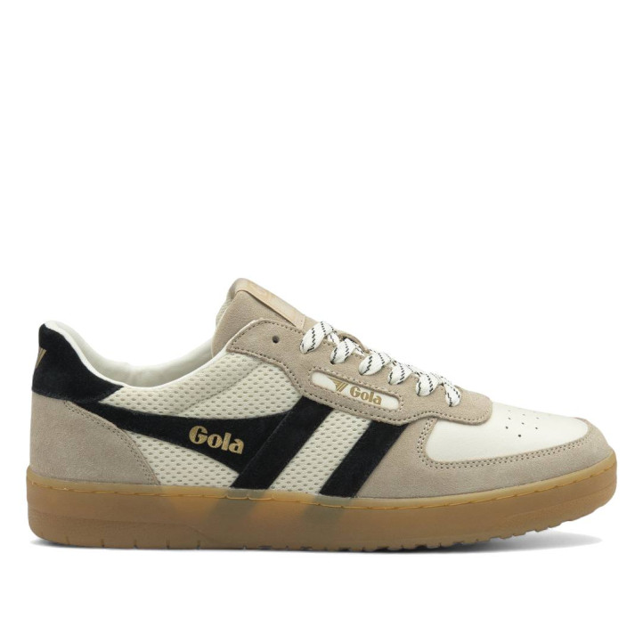 Sabatilles esportives Gola hawk off white amb bone, black i gum per a home - Querol online