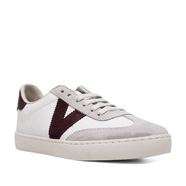 Zapatillas urban Victoria berlín ciclista efecto piel y serraje bordo - Querol online