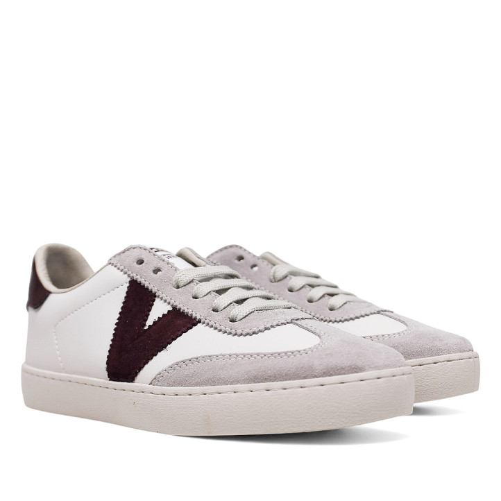 Zapatillas urban Victoria berlín ciclista efecto piel y serraje bordo - Querol online