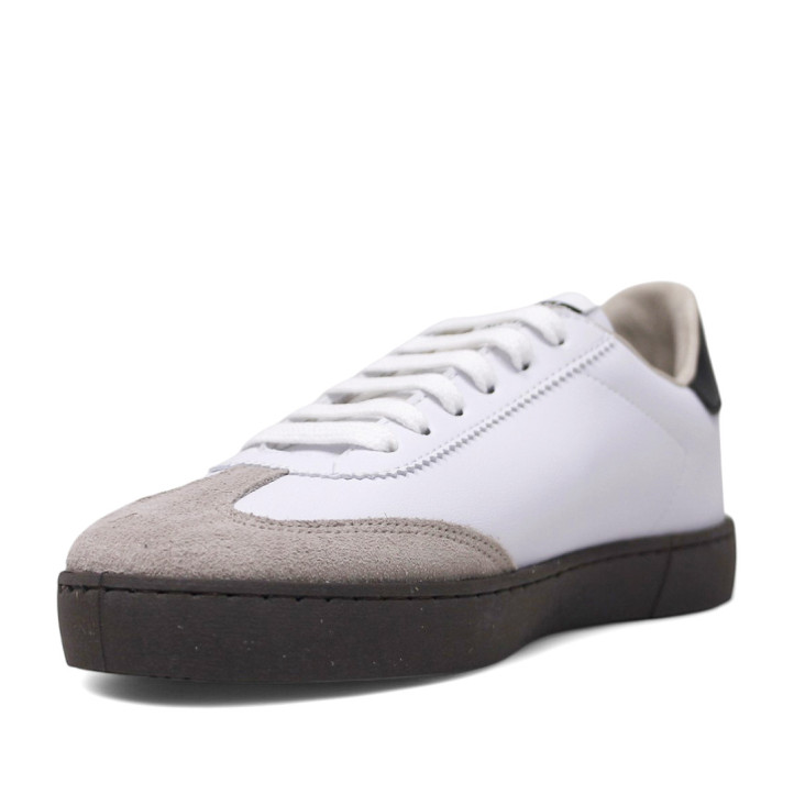 Zapatillas urban Victoria berlín ciclista efecto piel y contraste blanco - Querol online