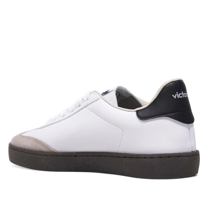 Zapatillas urban Victoria berlín ciclista efecto piel y contraste blanco - Querol online