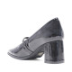 Zapatos tacón Daniela Vega negros con efecto charol y estilo mercedita - Querol online
