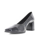 Zapatos tacón Daniela Vega negros con diferentes texturas de corte clásico - Querol online