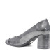 Zapatos tacón Daniela Vega negros con diferentes texturas de corte clásico - Querol online