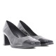 Zapatos tacón Daniela Vega negros con diferentes texturas de corte clásico - Querol online