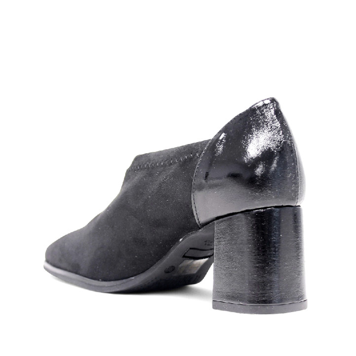 Botines tacón Daniela Vega negros tobilleros con costura central - Querol online