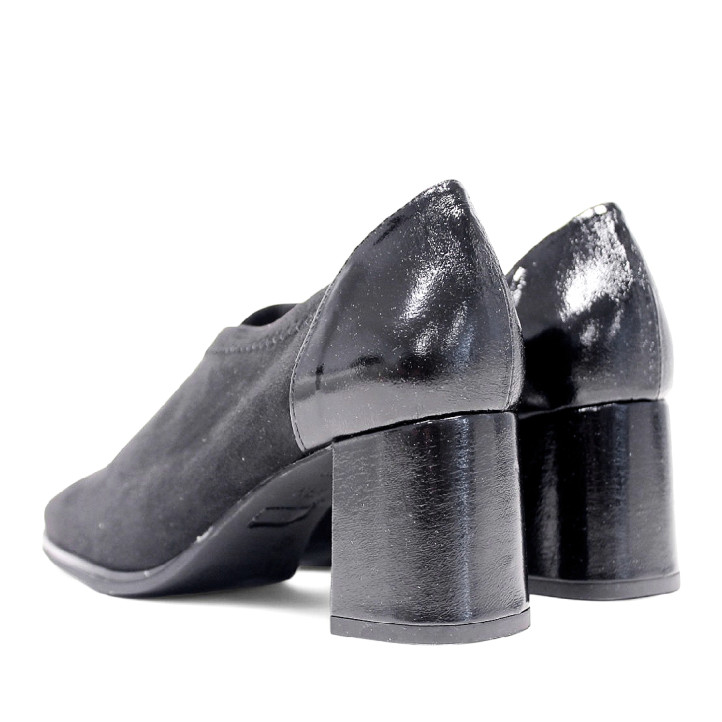 Botines tacón Daniela Vega negros tobilleros con costura central - Querol online