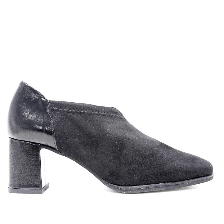 Botines tacón Daniela Vega negros tobilleros con costura central - Querol online