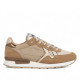 Zapatillas urban Pepe Jeans brit mirror marrones con detalles beige y dorados - Querol online