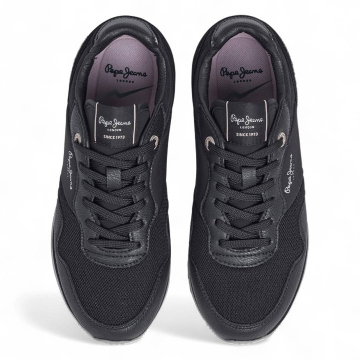 Zapatillas urban Pepe Jeans london party negras con brillantitos - Querol online