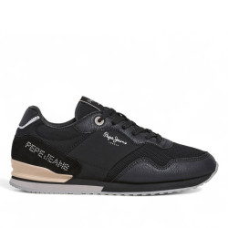 Zapatillas urban Pepe Jeans london party negras con brillantitos - Querol online