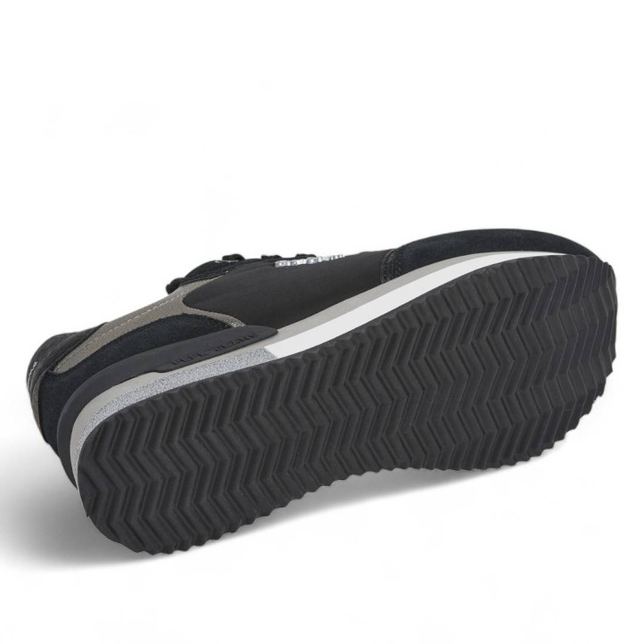 Zapatillas urban Pepe Jeans rusper glam negras con detalles plateados - Querol online