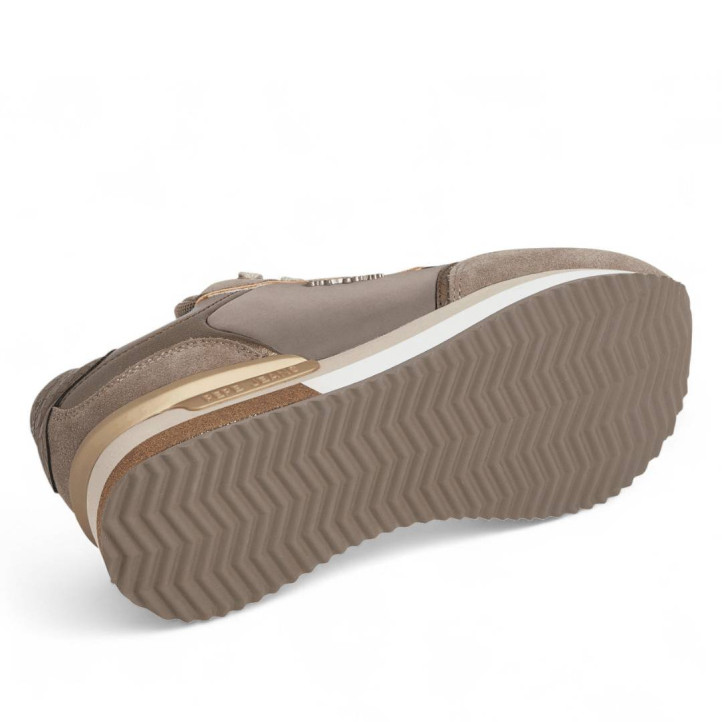 Zapatillas urban Pepe Jeans rusper glam marrones con detalles en bronce - Querol online