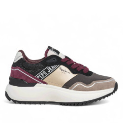 Zapatillas urban Pepe Jeans kimi city negras con paneles de diferentes colores - Querol online