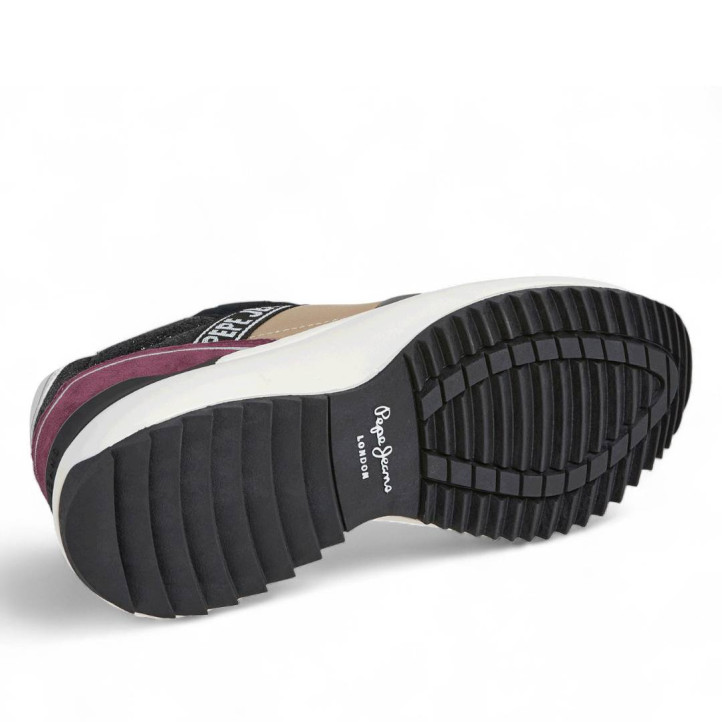 Zapatillas urban Pepe Jeans kimi city negras con paneles de diferentes colores - Querol online