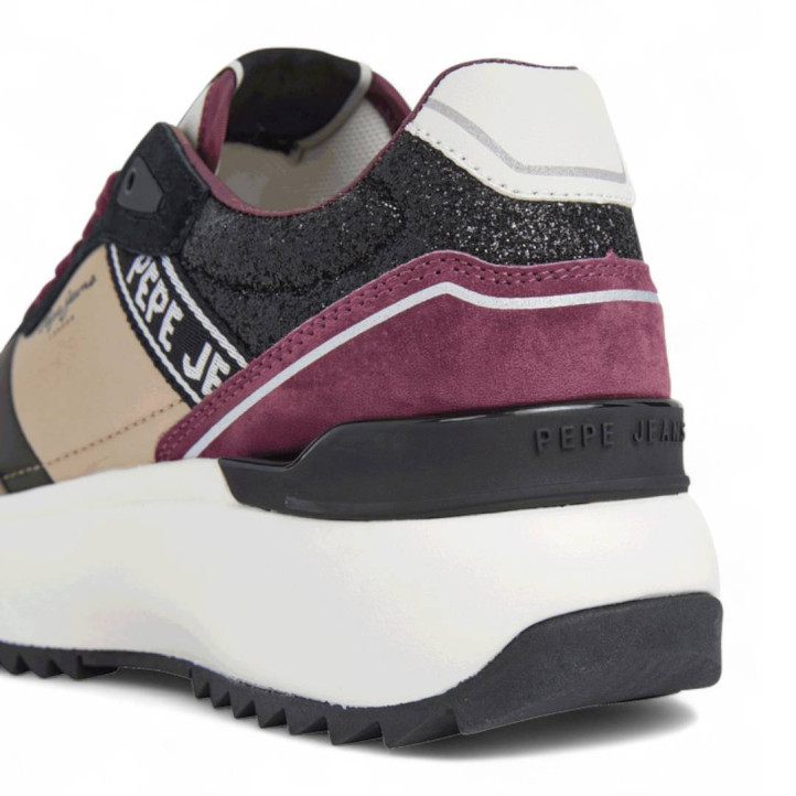 Zapatillas urban Pepe Jeans kimi city negras con paneles de diferentes colores - Querol online