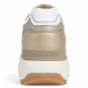 Zapatillas urban Pepe Jeans kimi mesh doradas con combinación de materiales