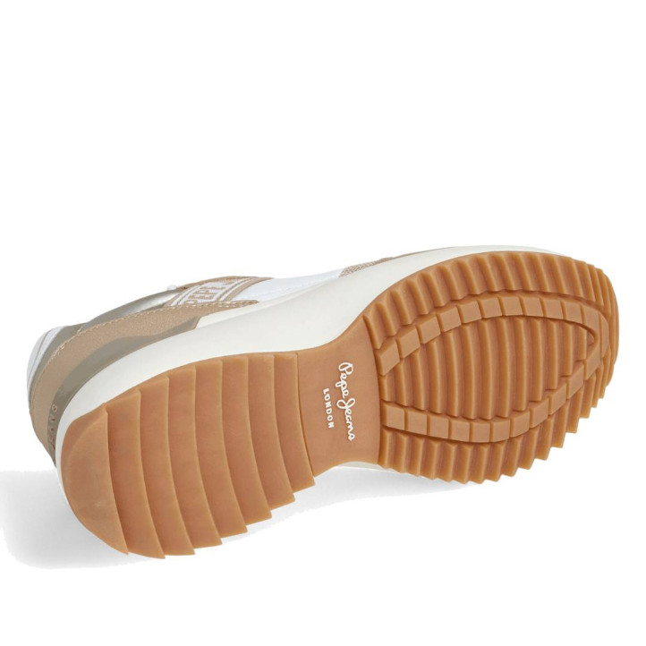 Zapatillas urban Pepe Jeans kimi mesh doradas con combinación de materiales - Querol online