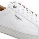 Zapatillas deportivas Pepe Jeans joe basic blancas con panel trasero azul - Querol online