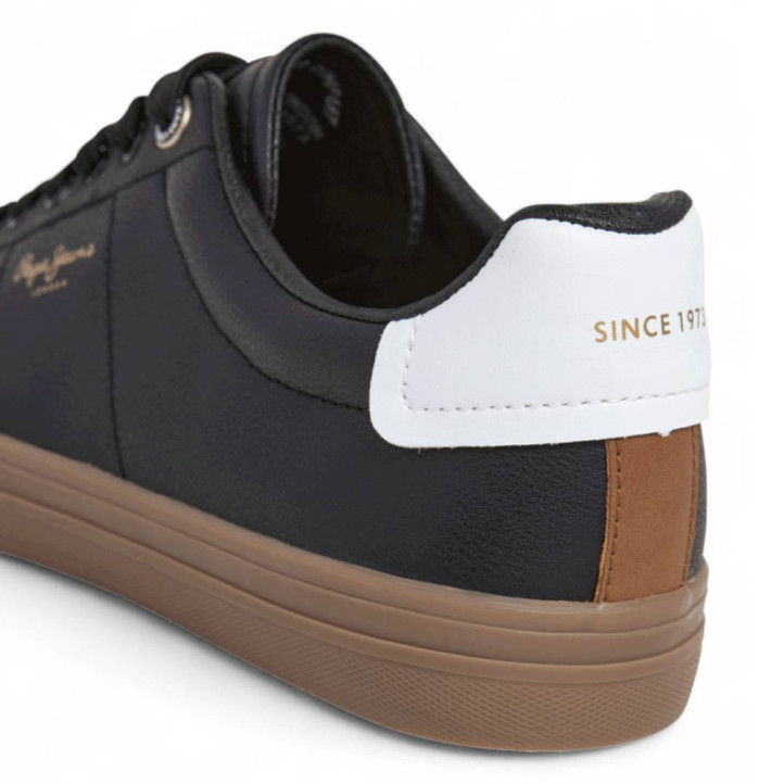 Sabatilles esportives Pepe Jeans kenton base negres amb la sola caramel - Querol online