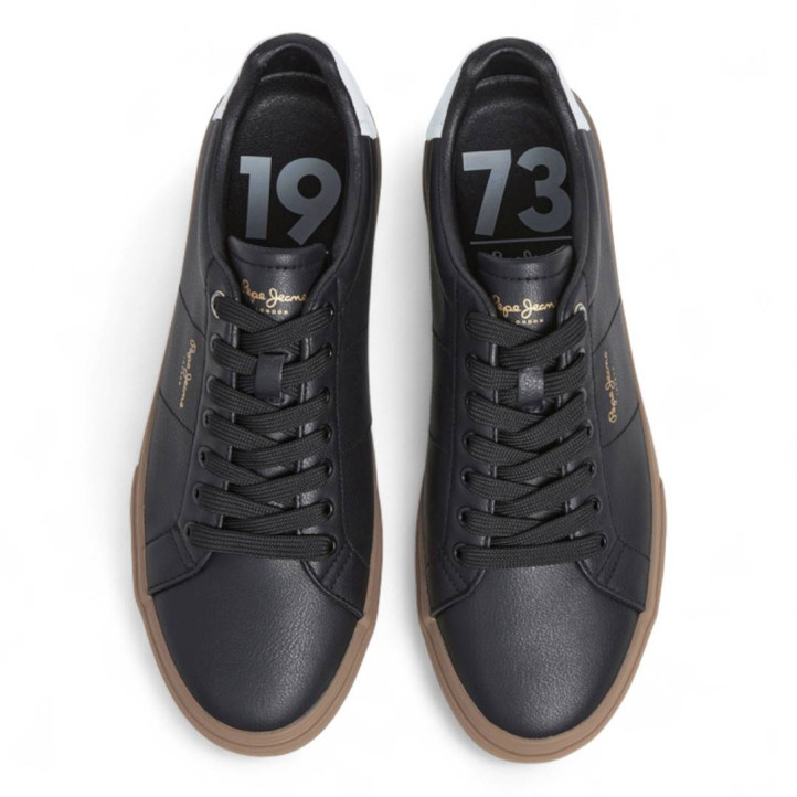 Sabatilles esportives Pepe Jeans kenton base negres amb la sola caramel - Querol online